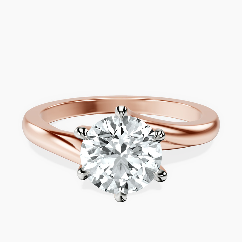 2.82 ct. round Seraphina Solitaire Ring in 18kt rose gold rtr top