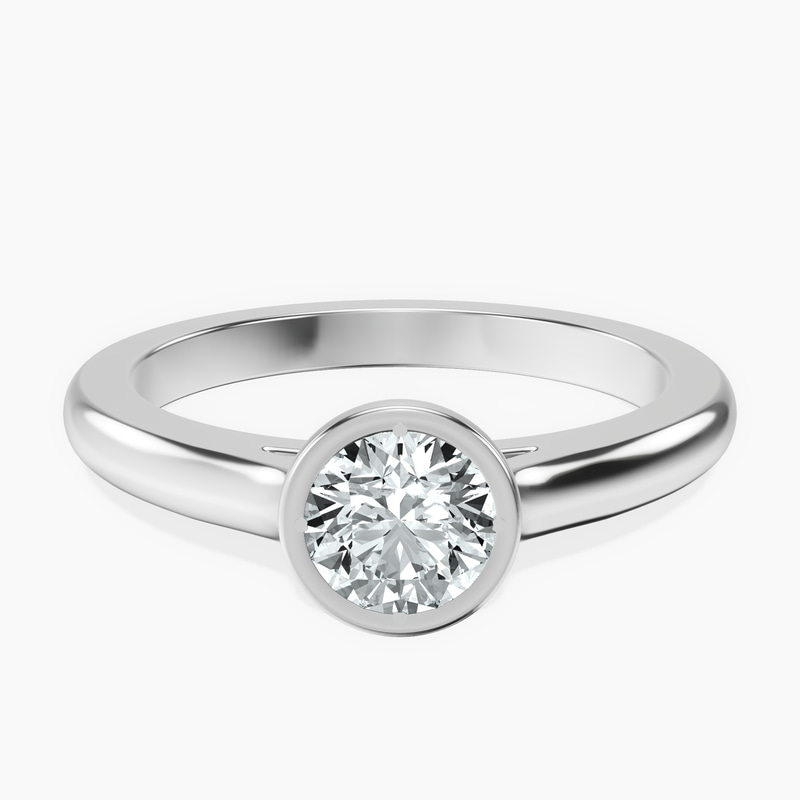10kt White Gold Calliope Bezel Floating Solitaire Lab Diamond Ring front image