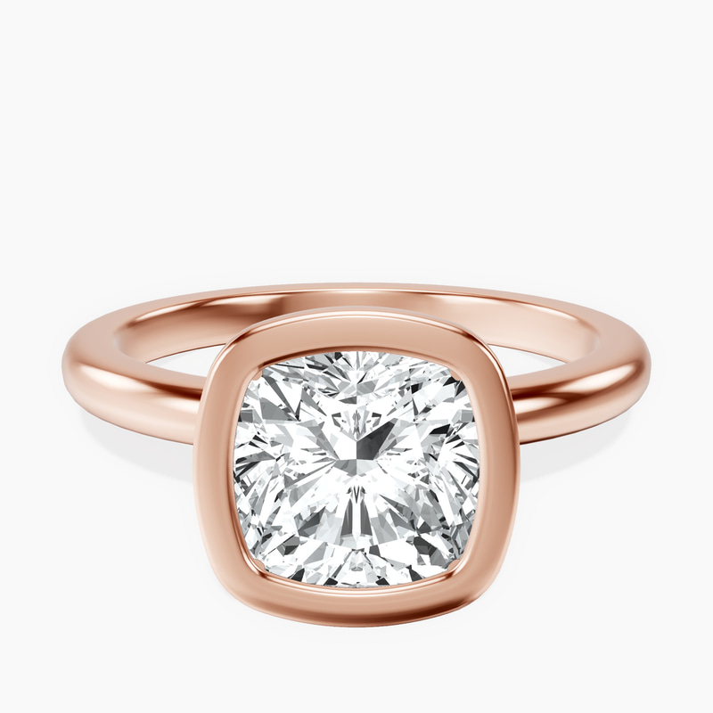 2.29 ct. cushion Eugenia Solitaire Ring in 14kt rose gold rtr top