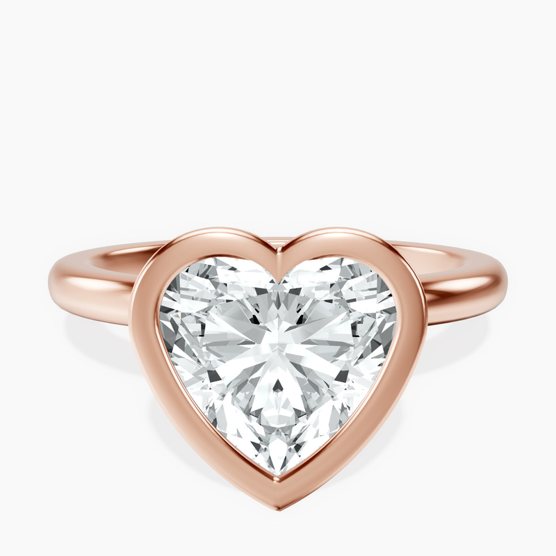 2.71 ct. heart Eugenia Solitaire Ring in 10kt rose gold rtr top