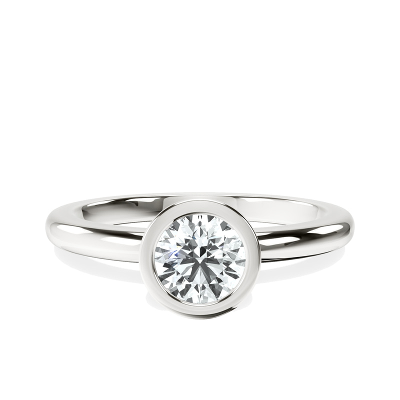 14kt White Gold Eugenia Classic Bezel Solitaire Lab Diamond Ring front image