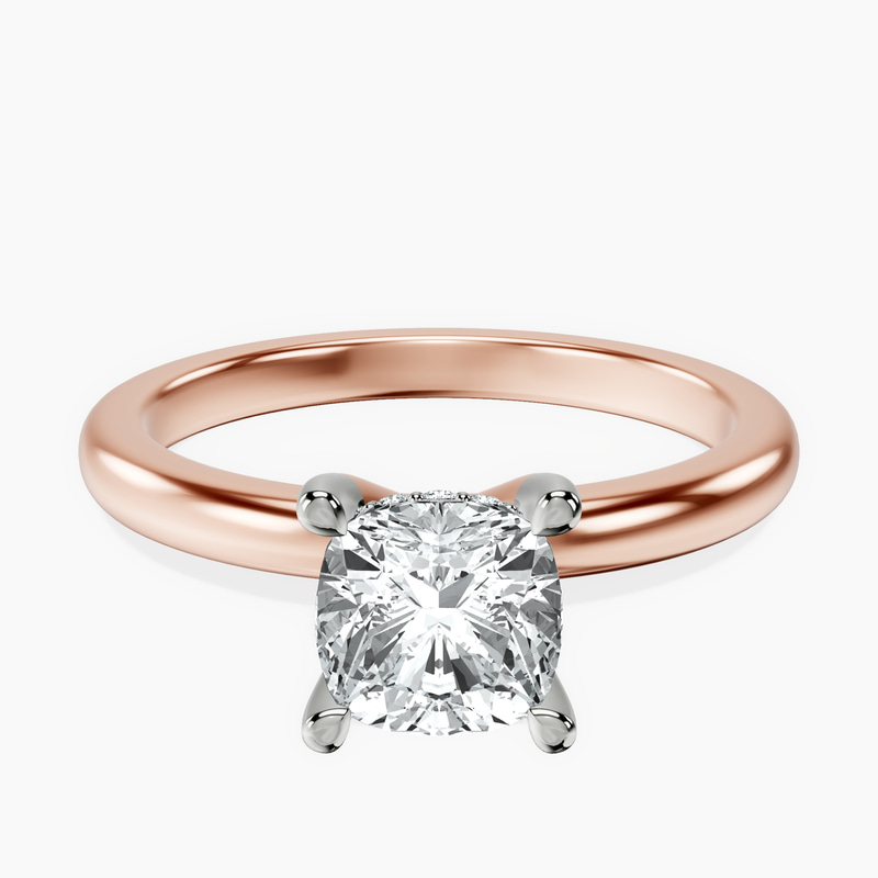 1.49 ct. cushion Mildred Solitaire Ring in 10kt rose gold rtr top