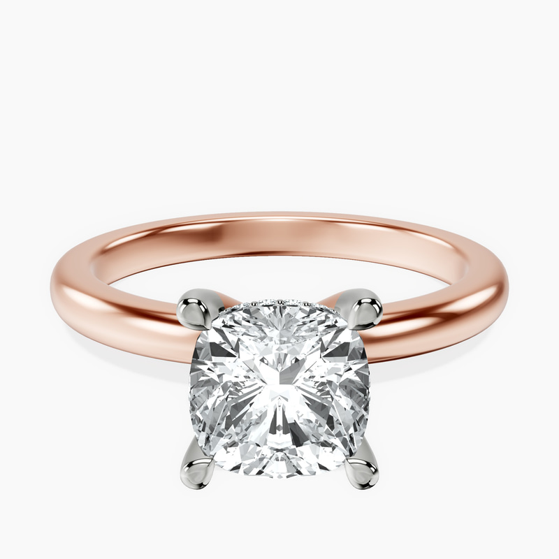 9ct Rose Gold Mildred Hidden Halo Solitaire Lab Diamond Ring front image