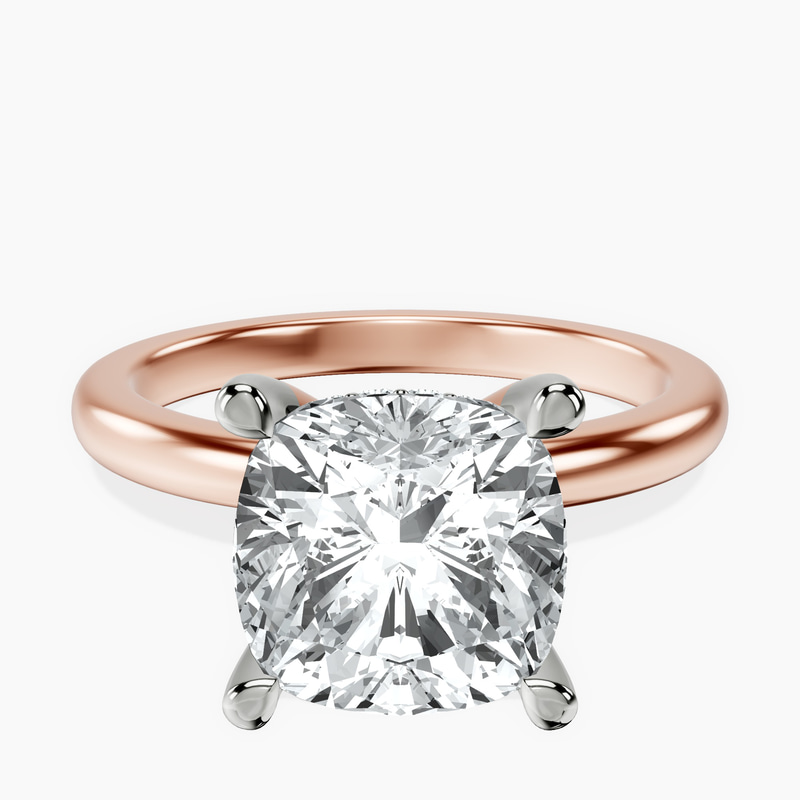 10kt Rose Gold Mildred Hidden Halo Solitaire Lab Diamond Ring front image