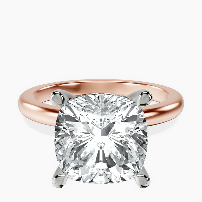 14kt Rose Gold Mildred Hidden Halo Solitaire Lab Diamond Ring front image