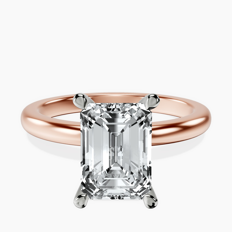 14kt Rose Gold Mildred Hidden Halo Solitaire Lab Diamond Ring front image