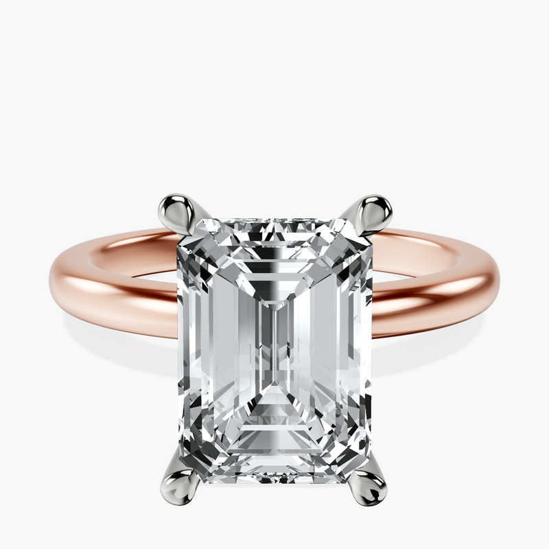 14kt Rose Gold Mildred Hidden Halo Solitaire Lab Diamond Ring front image