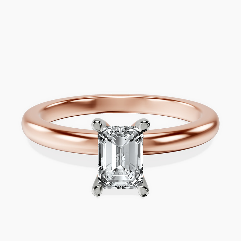 14kt Rose Gold Mildred Hidden Halo Solitaire Lab Diamond Ring front image