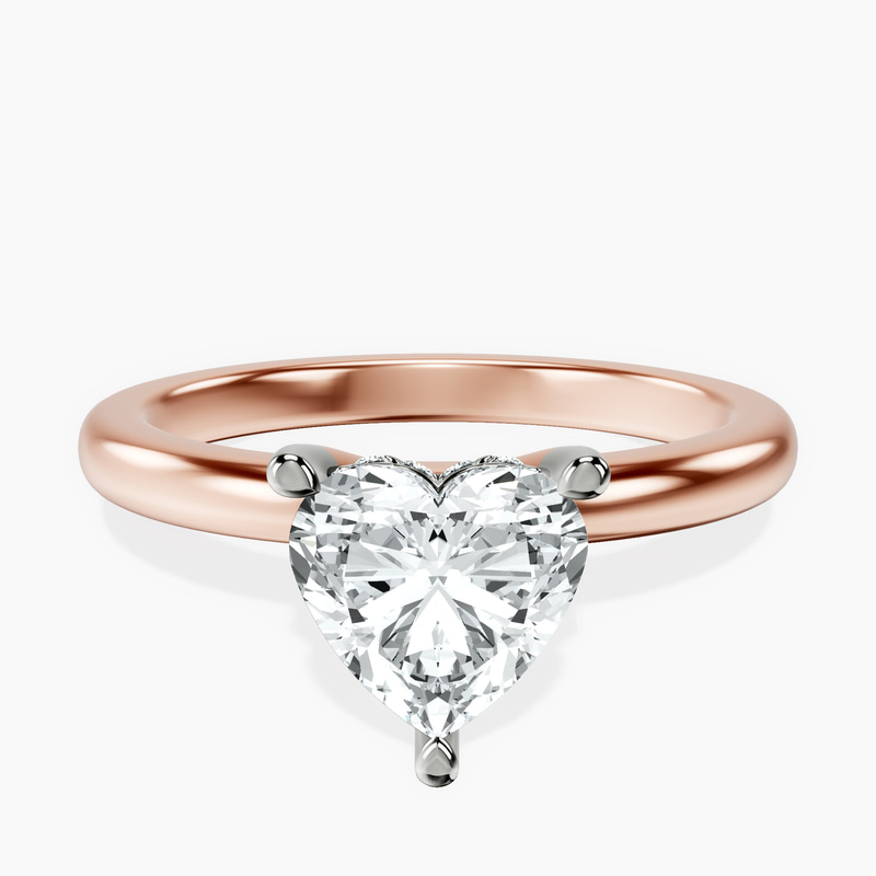 10kt Rose Gold Mildred Hidden Halo Solitaire Lab Diamond Ring front image