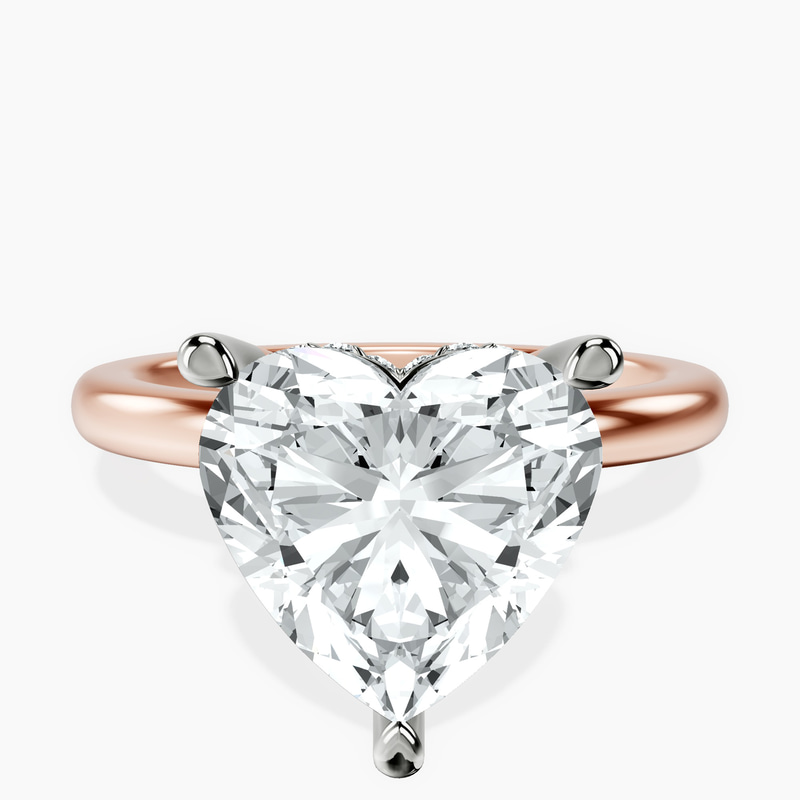 10kt Rose Gold Mildred Hidden Halo Solitaire Lab Diamond Ring front image