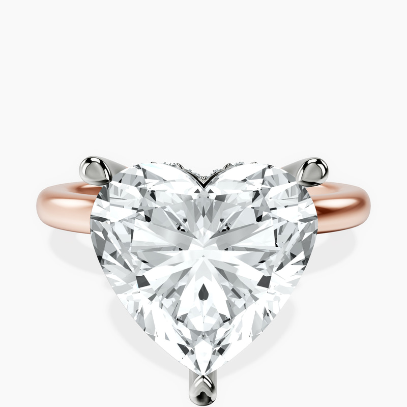 14kt Rose Gold Mildred Hidden Halo Solitaire Lab Diamond Ring front image