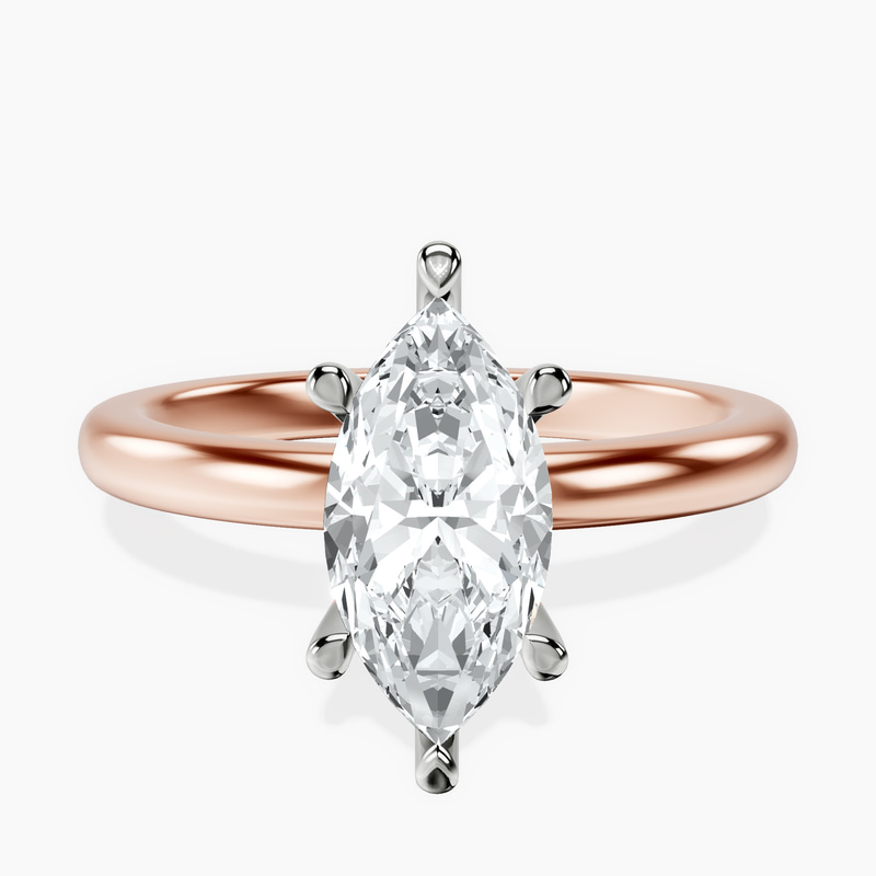14kt Rose Gold Mildred Hidden Halo Solitaire Lab Diamond Ring front image