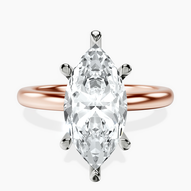 2.73 ct. marquise Mildred Solitaire Ring in 14kt rose gold rtr top