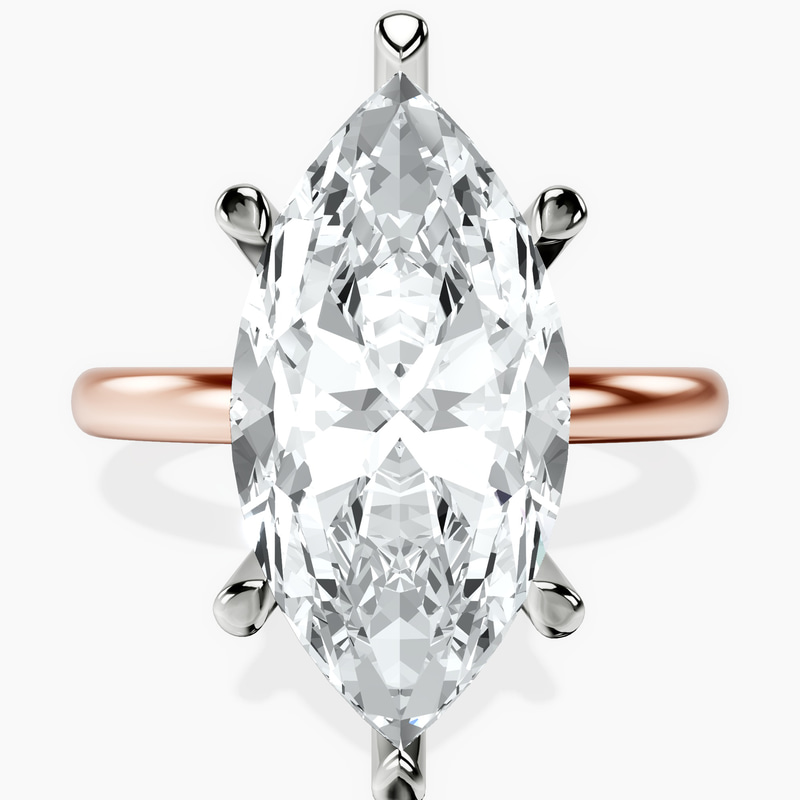 14kt Rose Gold Mildred Hidden Halo Solitaire Lab Diamond Ring front image