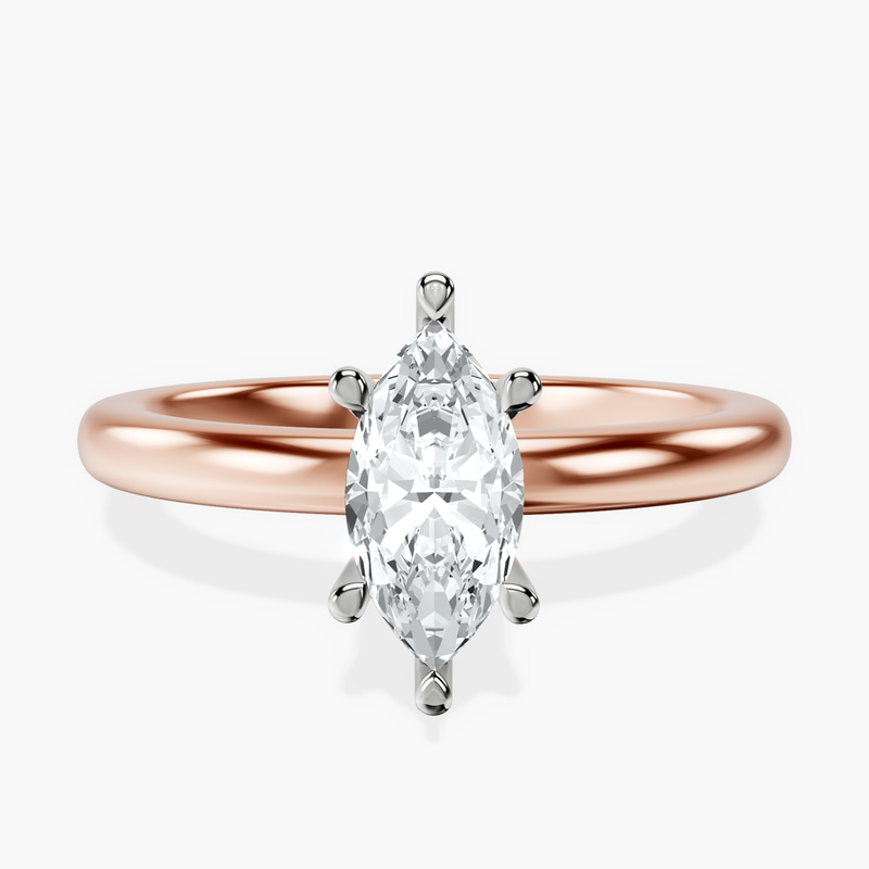 14kt Rose Gold Mildred Hidden Halo Solitaire Lab Diamond Ring front image