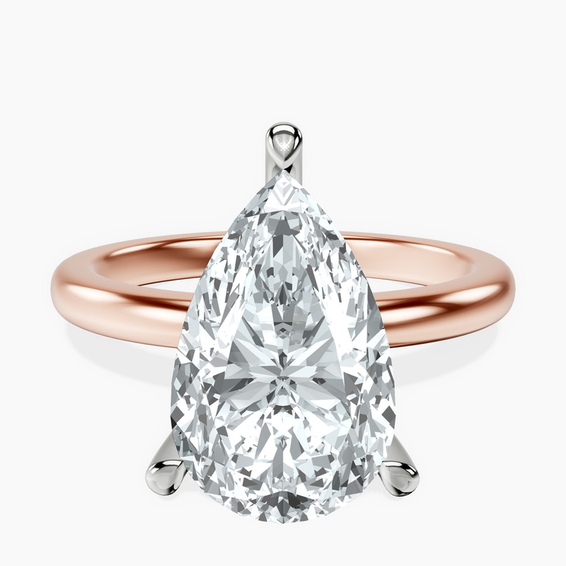 10kt Rose Gold Mildred Hidden Halo Solitaire Lab Diamond Ring front image