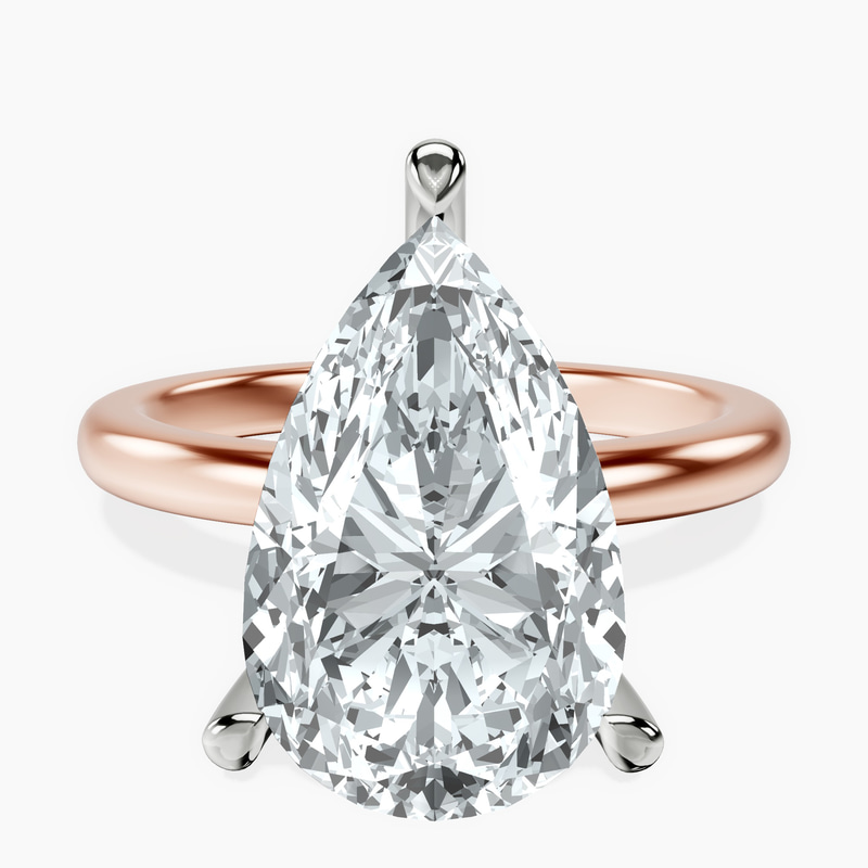 18kt Rose Gold Mildred Hidden Halo Solitaire Lab Diamond Ring front image