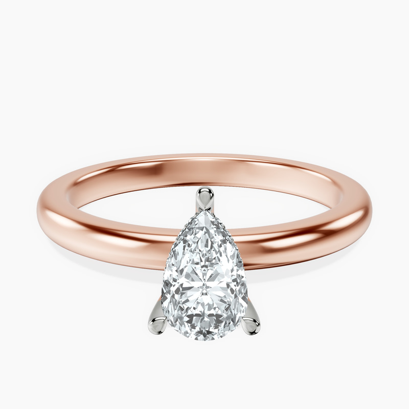 10kt Rose Gold Mildred Hidden Halo Solitaire Lab Diamond Ring front image