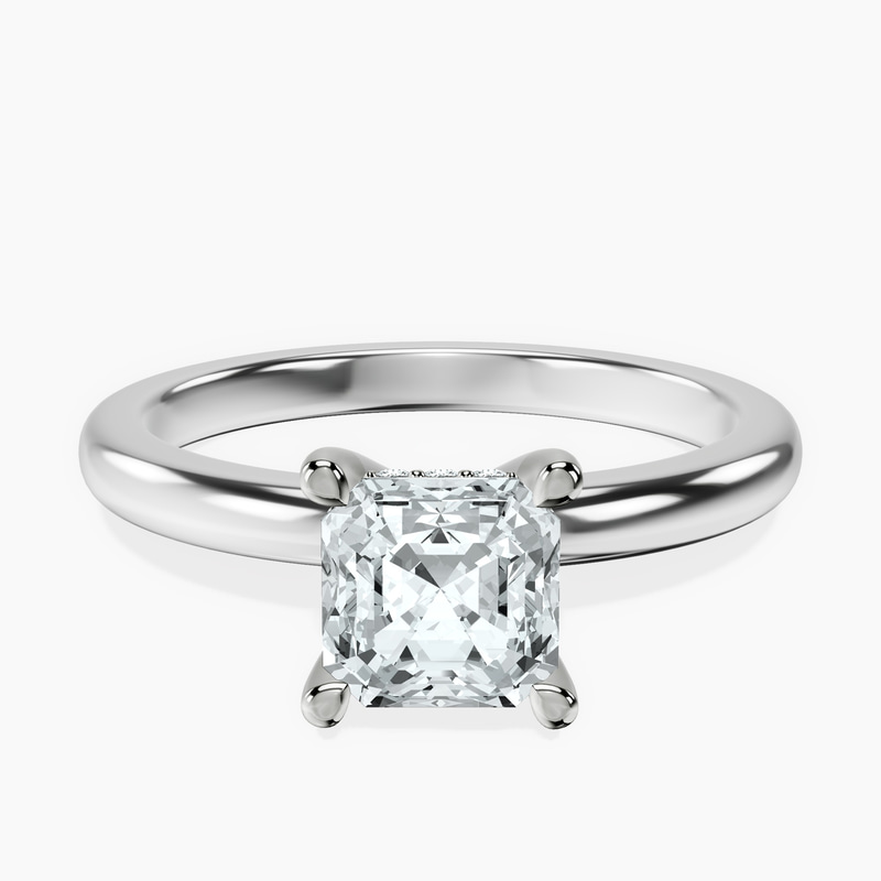 Platinum Mildred Hidden Halo Solitaire Lab Diamond Ring front image