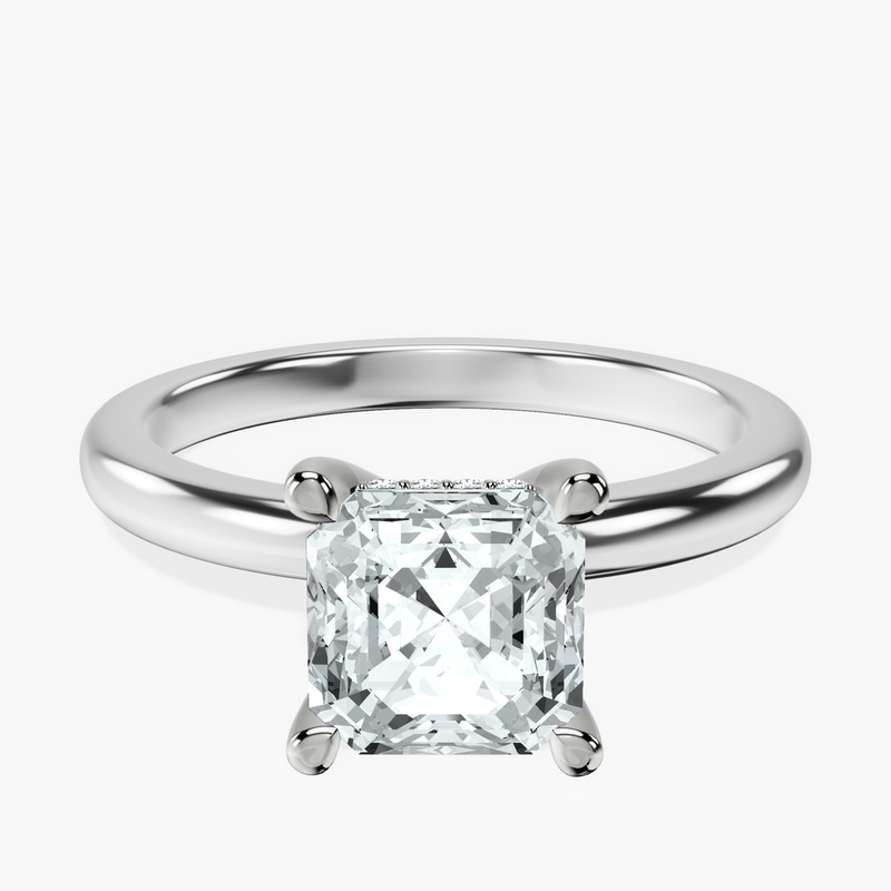 Platinum Mildred Hidden Halo Solitaire Lab Diamond Ring front image