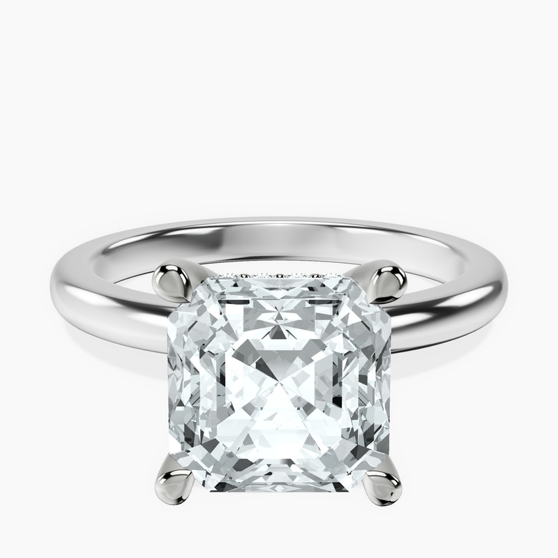 Platinum Mildred Hidden Halo Solitaire Lab Diamond Ring front image