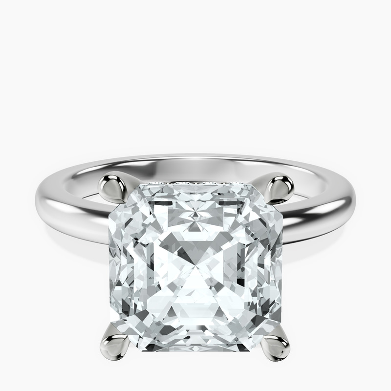 Platinum Mildred Hidden Halo Solitaire Lab Diamond Ring front image