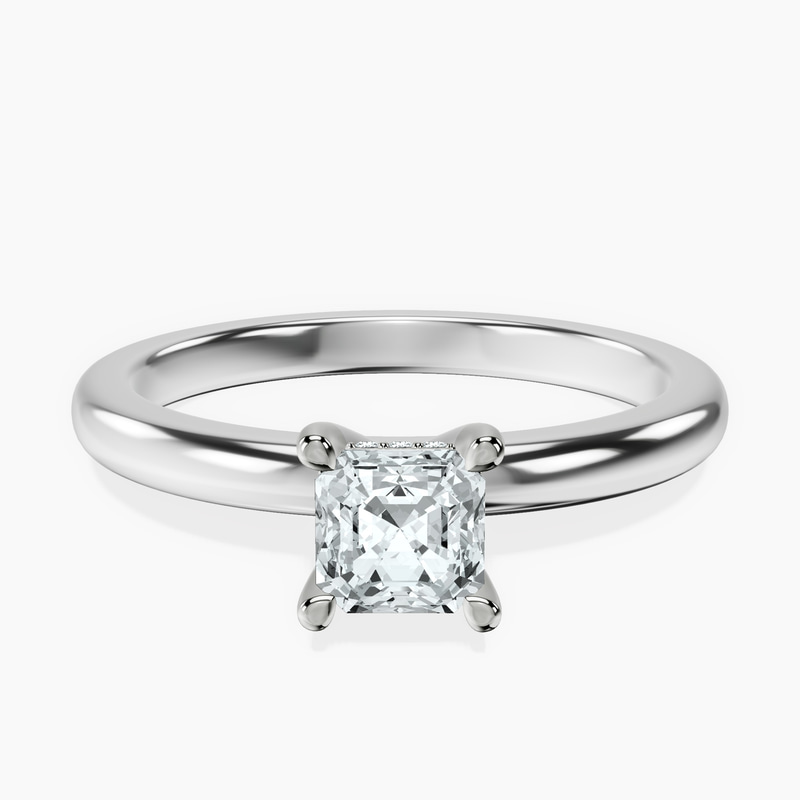 Platinum Mildred Hidden Halo Solitaire Lab Diamond Ring front image