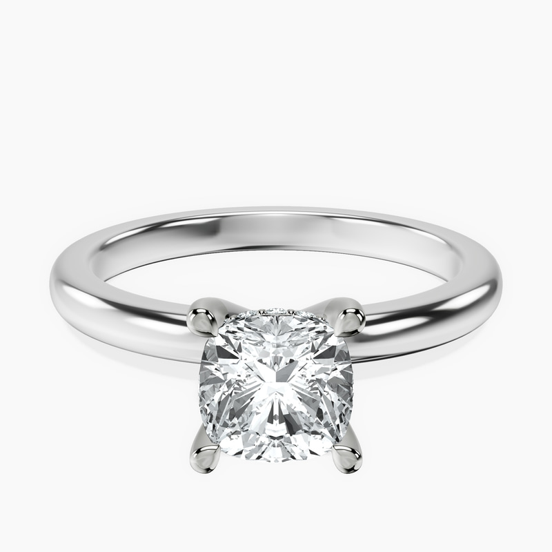 Platinum Mildred Hidden Halo Solitaire Lab Diamond Ring front image