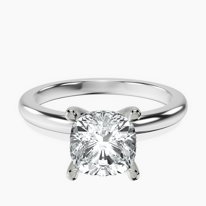 Platinum Mildred Hidden Halo Solitaire Lab Diamond Ring front image
