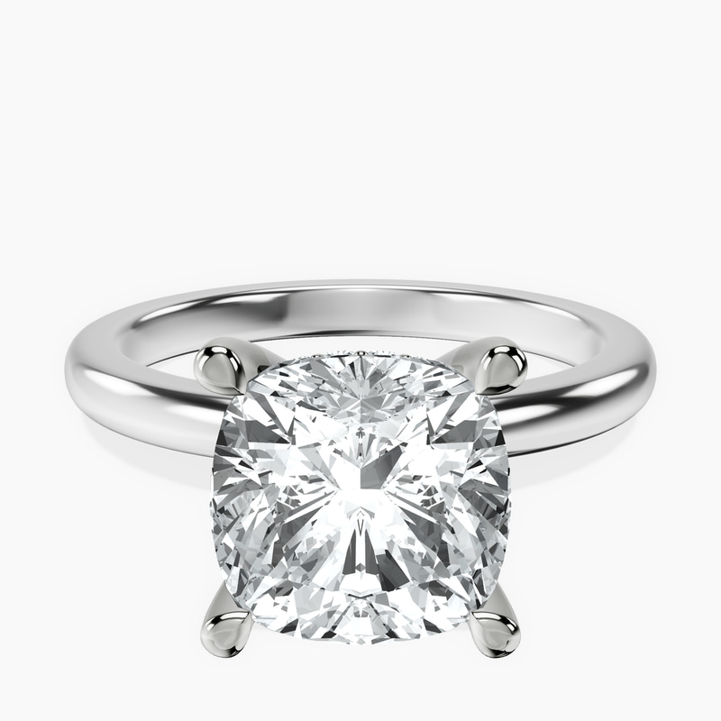 Platinum Mildred Hidden Halo Solitaire Lab Diamond Ring front image