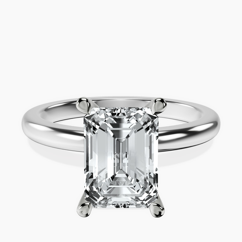 2.93 ct. emerald Mildred Solitaire Ring in 14kt white gold rtr top