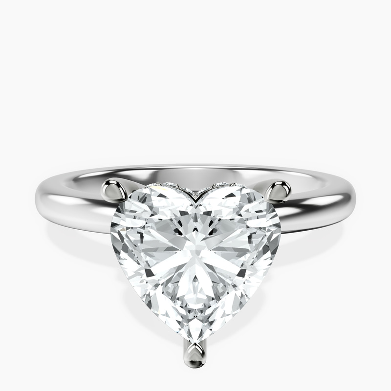 Platinum Mildred Hidden Halo Solitaire Lab Diamond Ring front image