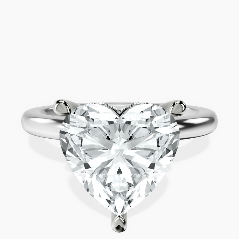 Platinum Mildred Hidden Halo Solitaire Lab Diamond Ring front image