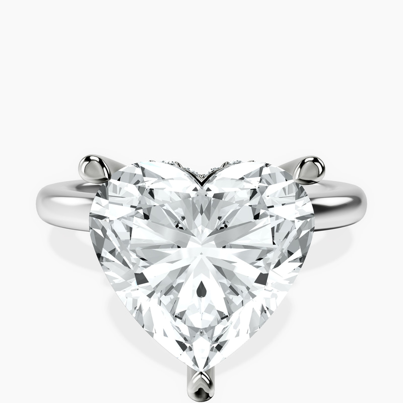 Platinum Mildred Hidden Halo Solitaire Lab Diamond Ring front image
