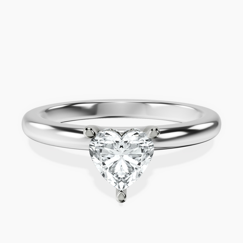 10kt White Gold Mildred Hidden Halo Solitaire Lab Diamond Ring front image
