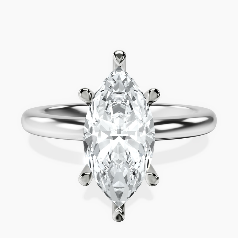 14ct White Gold Mildred Hidden Halo Solitaire Lab Diamond Ring front image