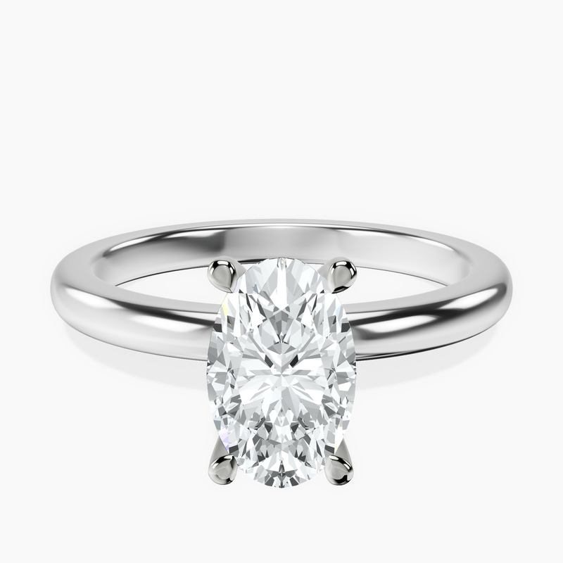 18kt White Gold Mildred Hidden Halo Solitaire Lab Diamond Ring front image