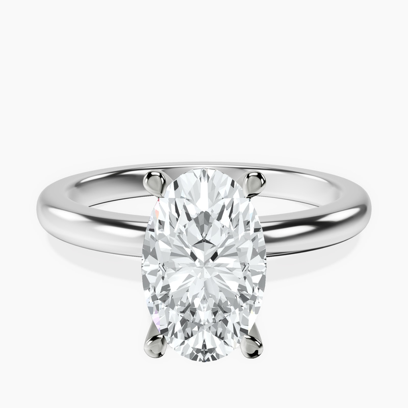 Platinum Mildred Hidden Halo Solitaire Lab Diamond Ring front image