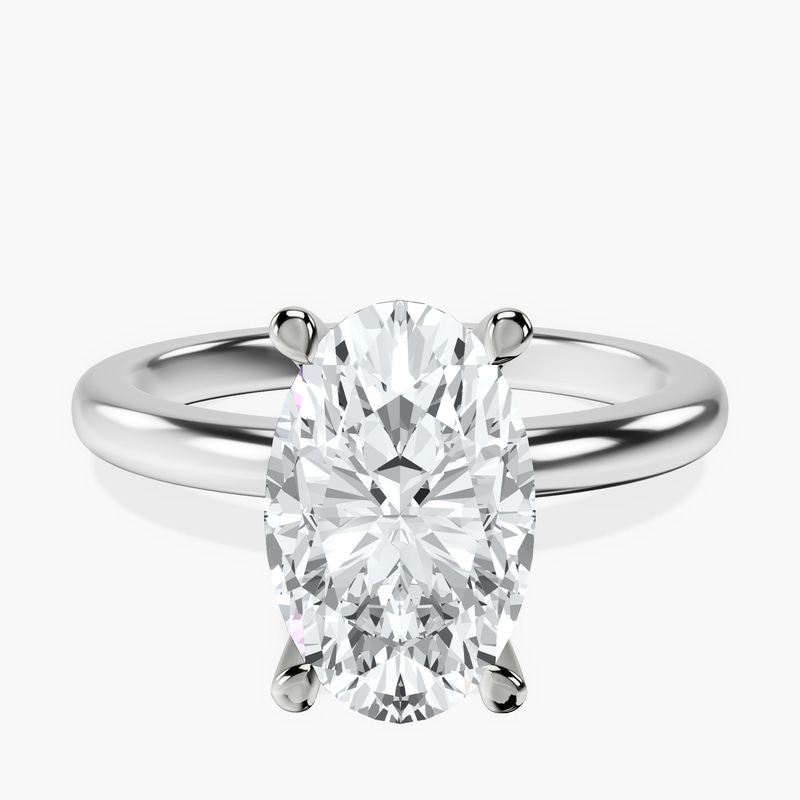 Platinum Mildred Hidden Halo Solitaire Lab Diamond Ring front image