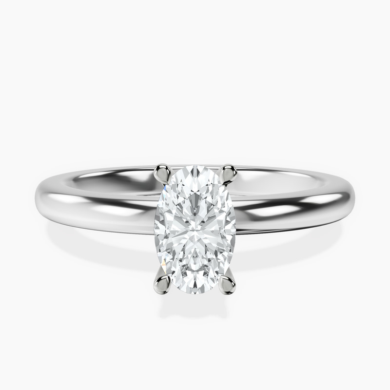 Platinum Mildred Hidden Halo Solitaire Lab Diamond Ring front image