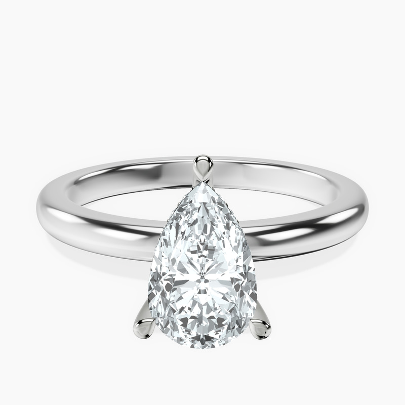 Platinum Mildred Hidden Halo Solitaire Lab Diamond Ring front image