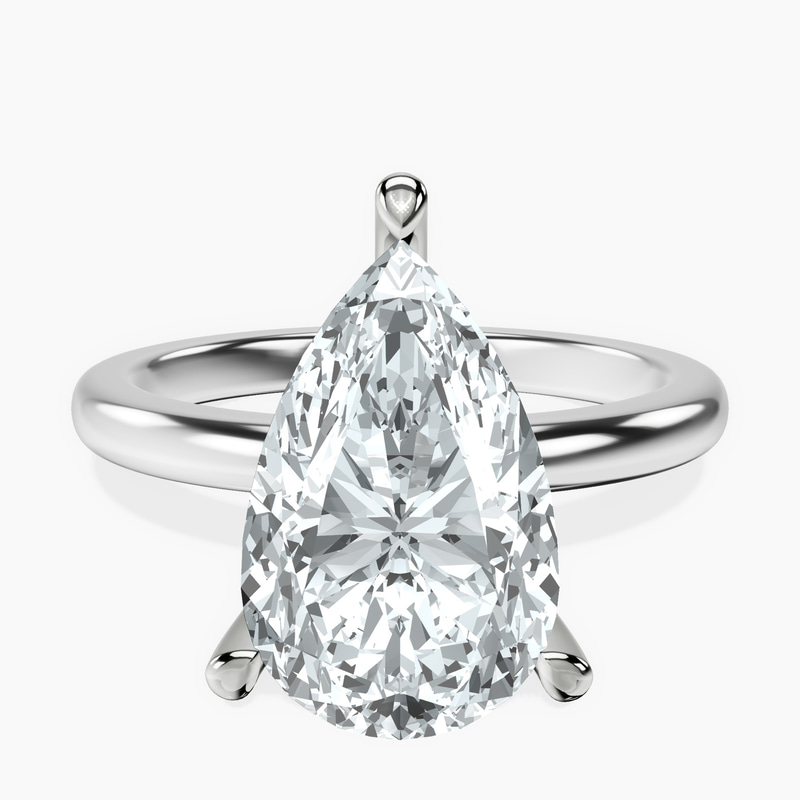 10kt White Gold Mildred Hidden Halo Solitaire Lab Diamond Ring front image