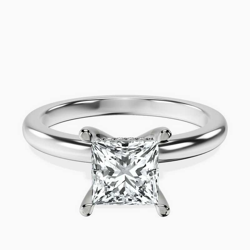 Platinum Mildred Hidden Halo Solitaire Lab Diamond Ring front image