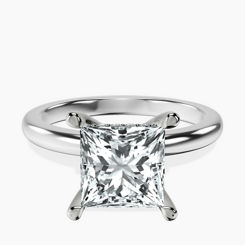 Platinum Mildred Hidden Halo Solitaire Lab Diamond Ring front image