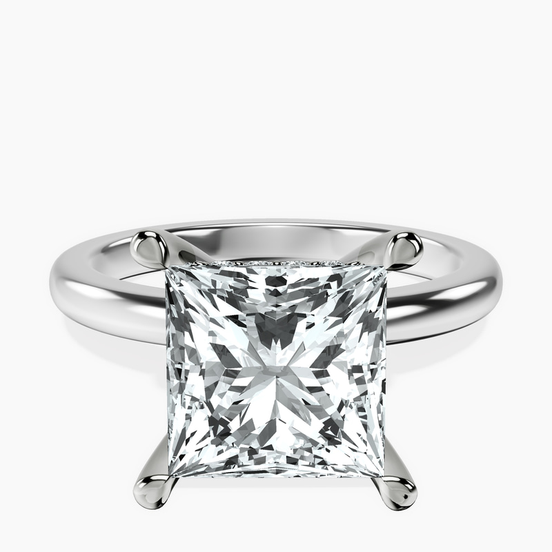 10kt White Gold Mildred Hidden Halo Solitaire Lab Diamond Ring front image