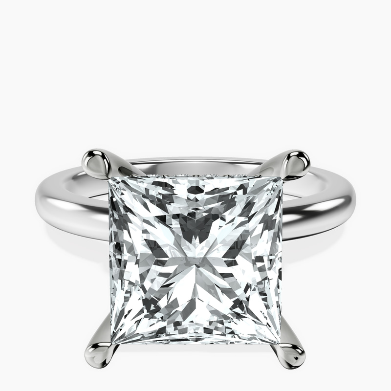 Platinum Mildred Hidden Halo Solitaire Lab Diamond Ring front image