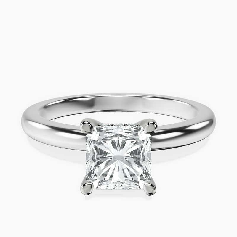Platinum Mildred Hidden Halo Solitaire Lab Diamond Ring front image