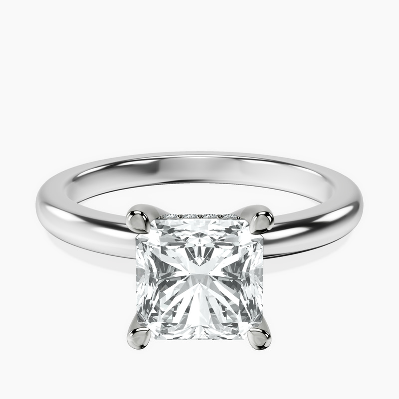Platinum Mildred Hidden Halo Solitaire Lab Diamond Ring front image