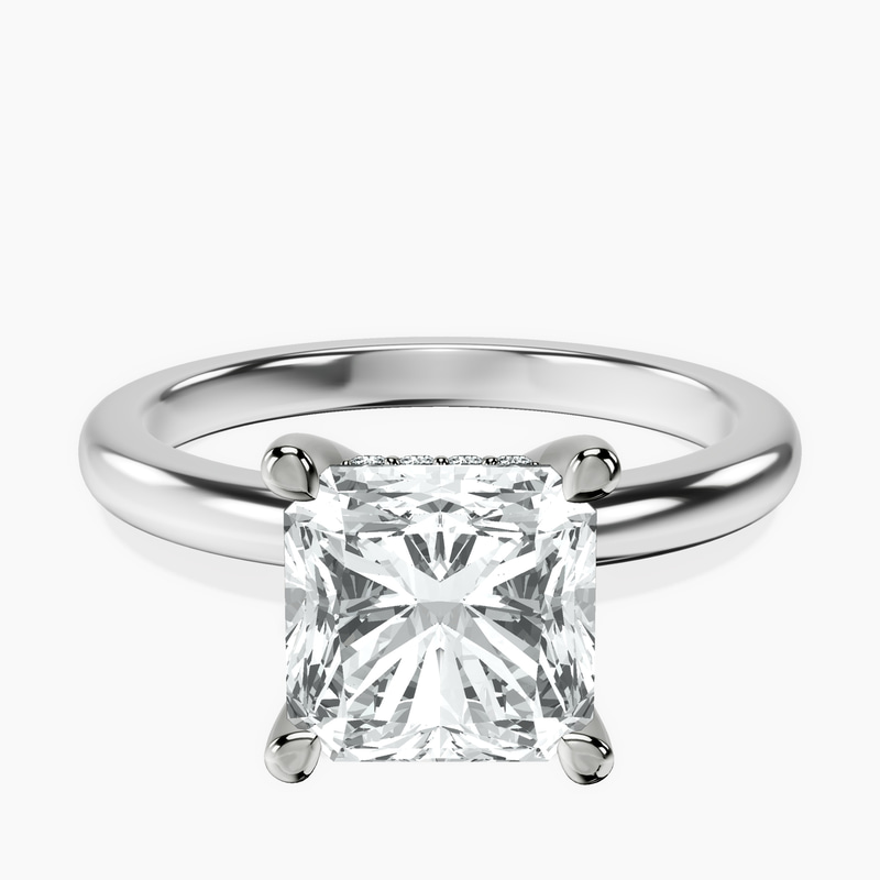 Platinum Mildred Hidden Halo Solitaire Lab Diamond Ring front image