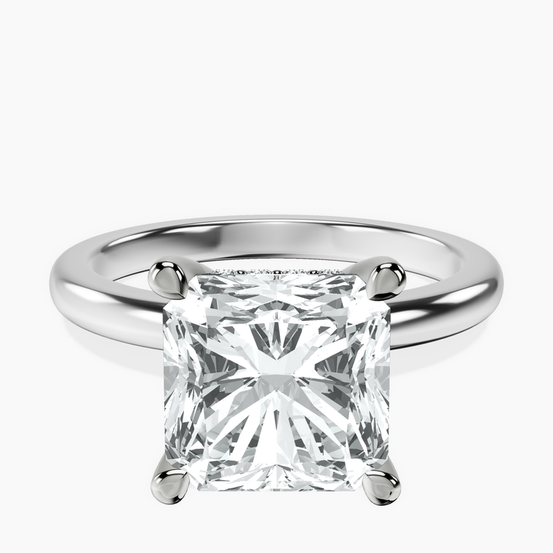 Platinum Mildred Hidden Halo Solitaire Lab Diamond Ring front image